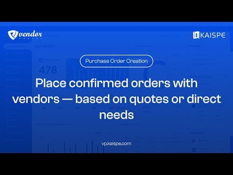 Creating and Managing Purchase Orders