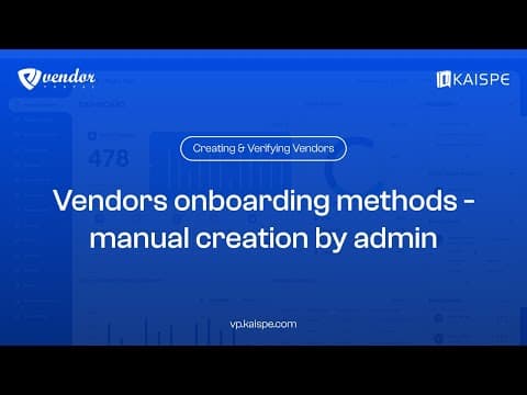 Manual Vendor Creation (Admin/User)