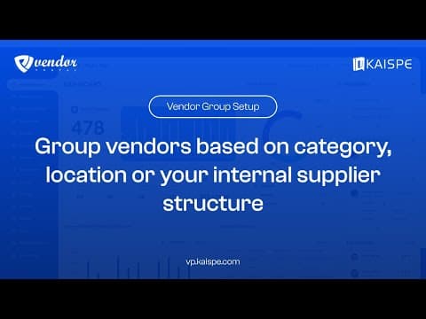 Vendor Group and Management